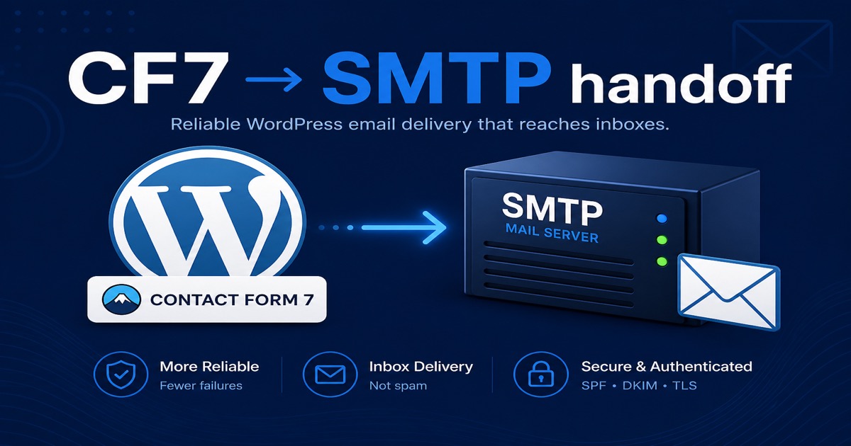 WordPress admin with Contact Form 7 and mail plugin settings